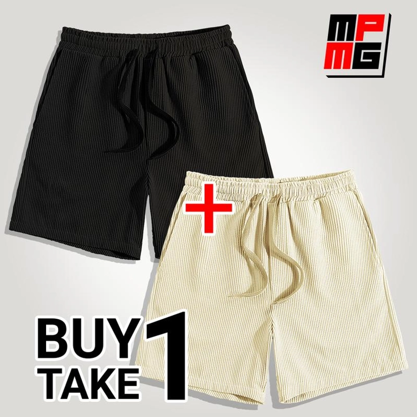 MPMG Buy 1 Take 1 Corduroy Plain Shorts With Two Side Pockets For Men And Women Menswear Lingerie