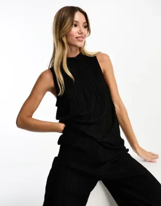 Vero Moda - Top sans manches plissé d'ensemble - Noir | ASOS