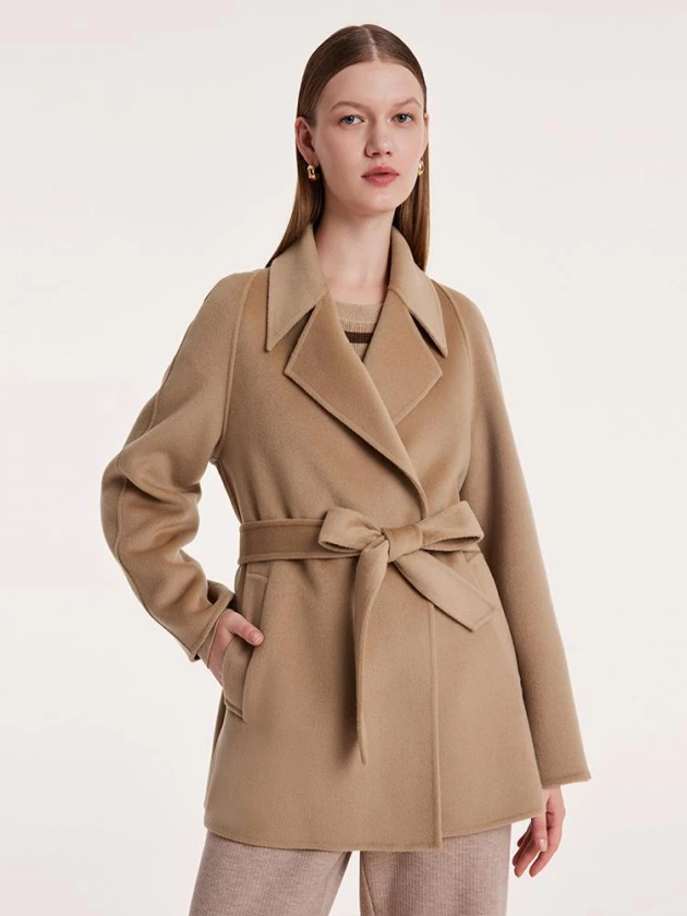 Mulberry Silk Wool Double-Faced Coat