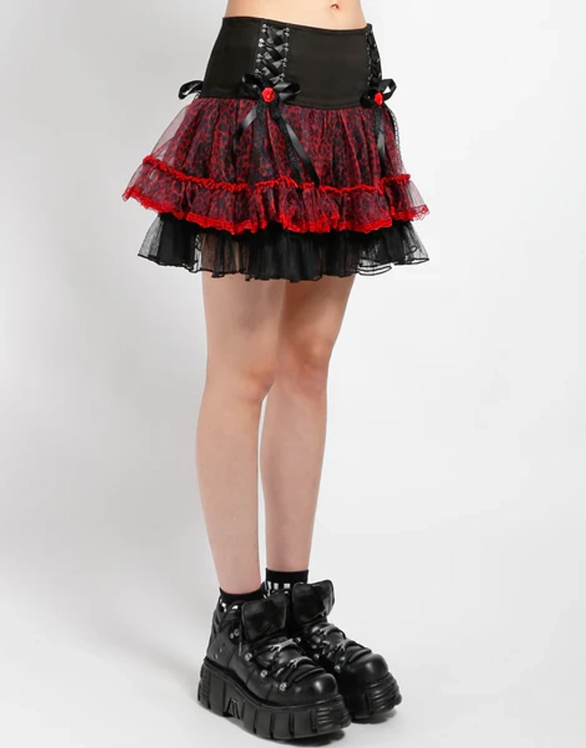 TUTU SKIRT RED LEOPARD