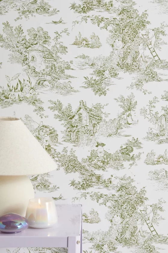 UO Home Frog Toile Removable Wallpaper