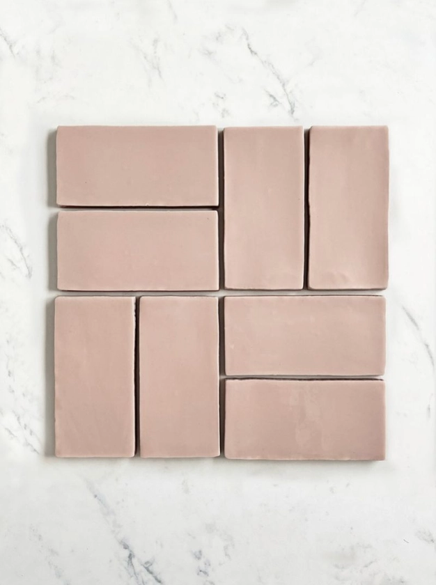 Potters Glaze Perry 7.5x15cm | Pink Glazed Metro Wall Tile
