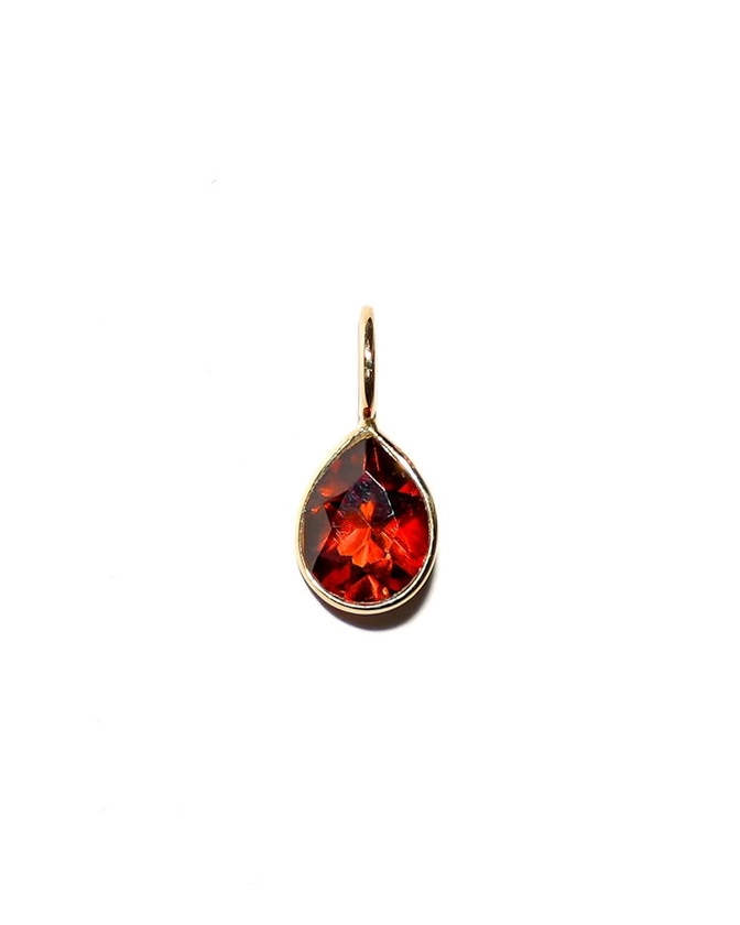 Hessonite Teardrop Charm in 14k Yellow Gold — Thanks Dad