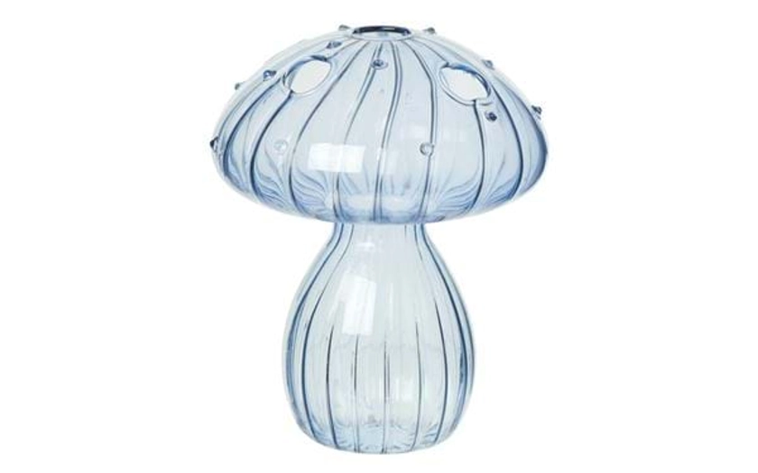 Vase Mushroom 9,5x9,5x12 cm Blå Glass