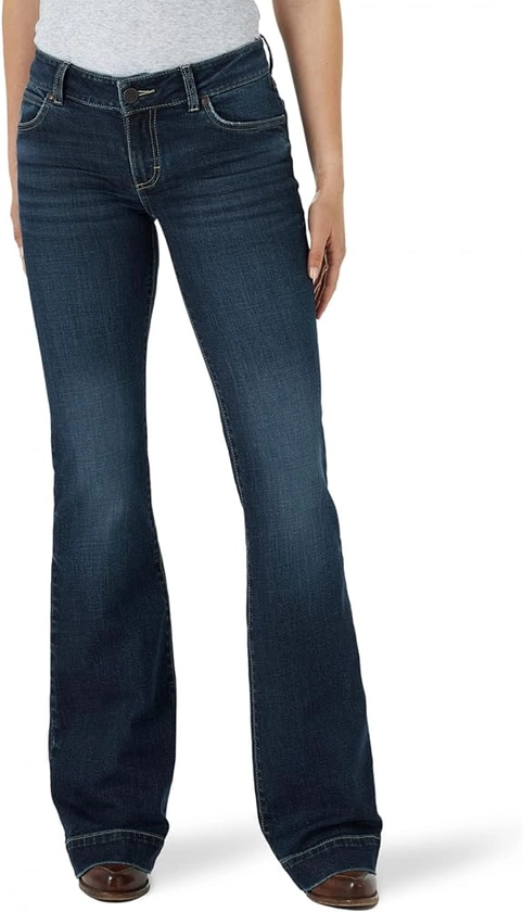 Wrangler Women's Retro Mae Mid Rise Wide Leg Trouser Jean