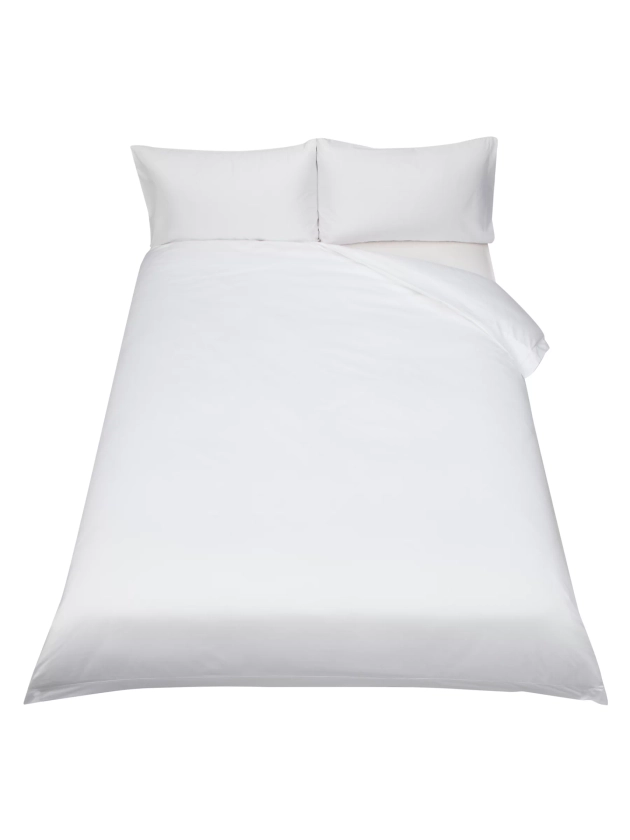 John Lewis Soft & Silky 400 Thread Count Egyptian Cotton Super King Duvet Cover Set, White