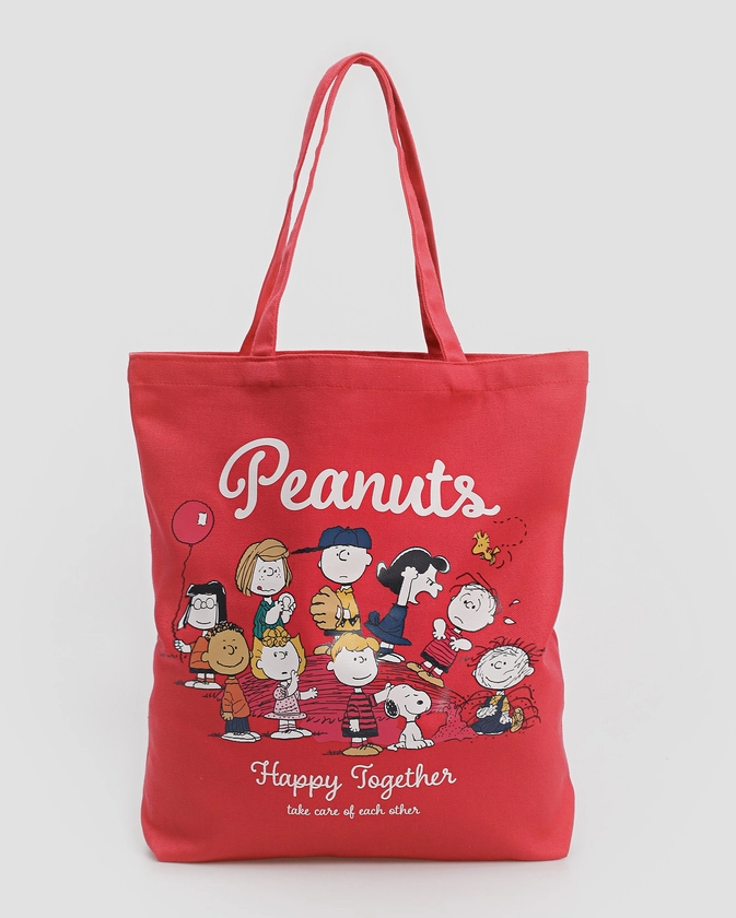 Bolsa ecobag tote Snoopy happy together rosa | Peanuts