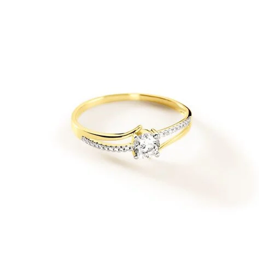 Bague Solitaire Armelle Or Jaune Oxyde De Zirconium