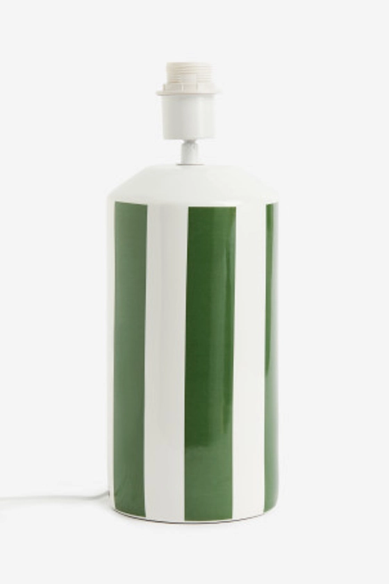 Pied de lampe en céramique - Vert/motif - Home All | H&M FR