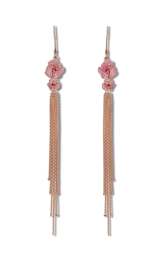 One of a Kind Bloom 18K Rose Gold Sapphire Earrings