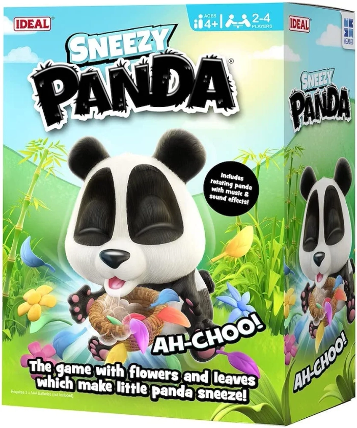 IDEAL | Sneezy Panda: The action game with flowers and leave that make little panda sneeze!| Kids Games | For 2-4 Players | Ages 4+