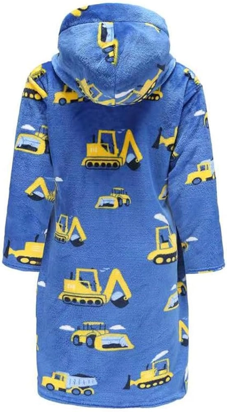 Boys Girls Robe Soft Fleece Hooded Bathrobe for Kids