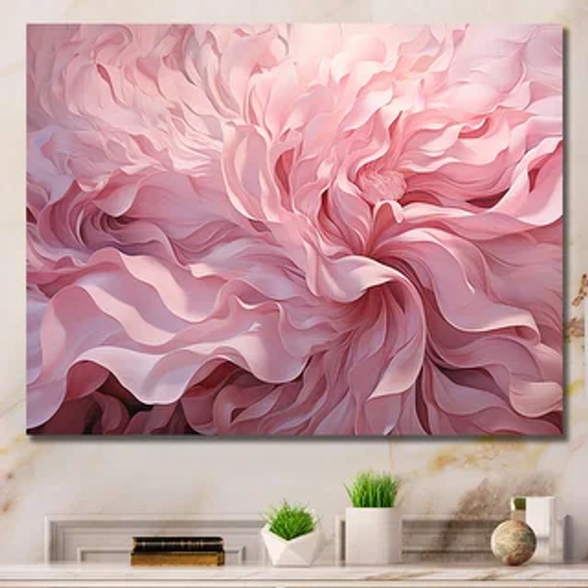 Designart "Pink Tender Twirl Spiral" Abstract Spirals Wall Art - Bed Bath & Beyond - 39908735