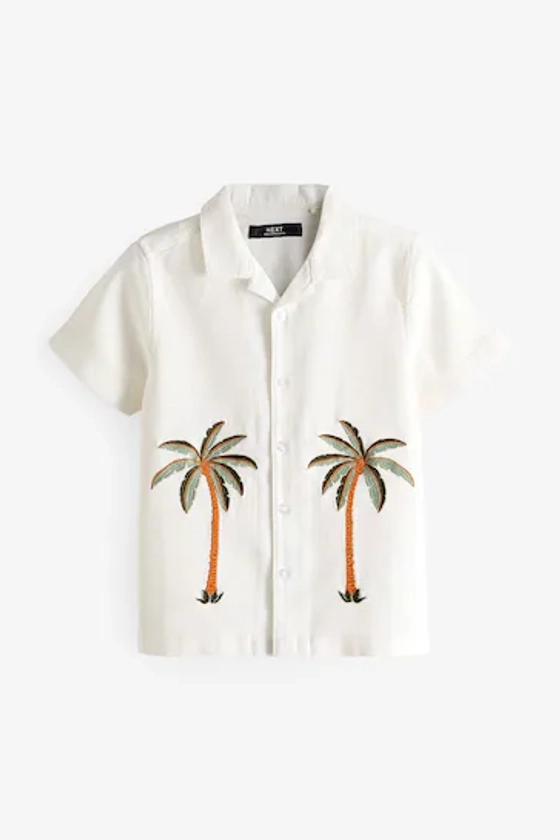 Buy White Short Sleeve Embroidered Shirt (3-16yrs) from the Next UK online shop