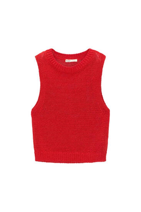 Red knitted top - pull&bear