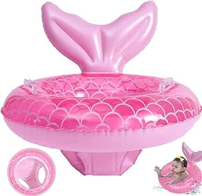 Baby Swimming Float, Inflatable Baby Float Baby Swimming Ring, Baby Pool Float with Baby Safety Seat and Handle for Babies 3-36 Months Toddlers Infant Training Summer Baby Bath Float