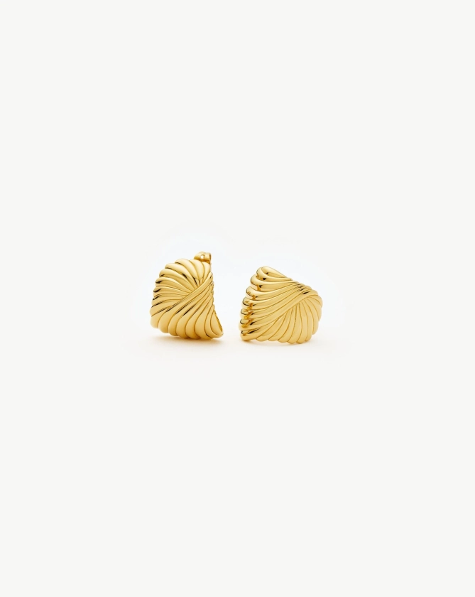 Ripple Stud Earrings | 18ct Gold Plated