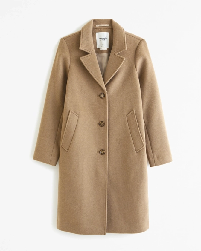 Women's Wool-Blend Dad Coat | Women's Coats & Jackets | Abercrombie.com