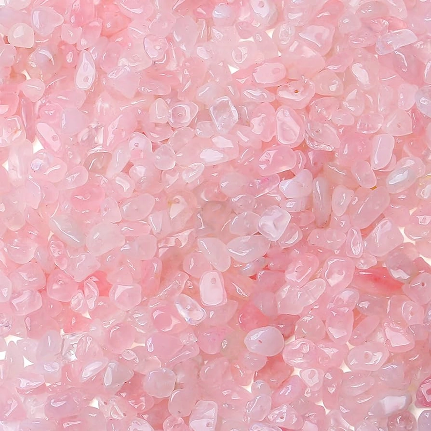 Amazon.com: ZHIYUXI 400pcs Rose Quartz Pink Beads 5-8mm Crystals Gemstones for Bracelet Making 2 Strands Irregular Stone Loose Rocks Bead for Jewelry Making Hole Drilled Natural Chips DIY Necklace Craft Gifts