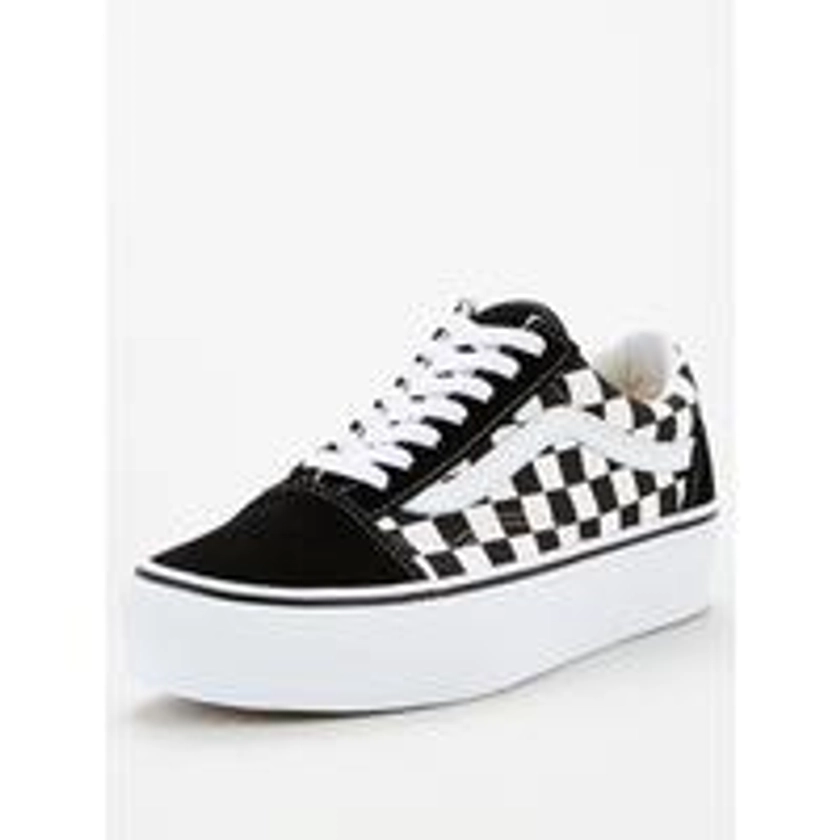 Womens Old Skool Platform Trainers - Black/White