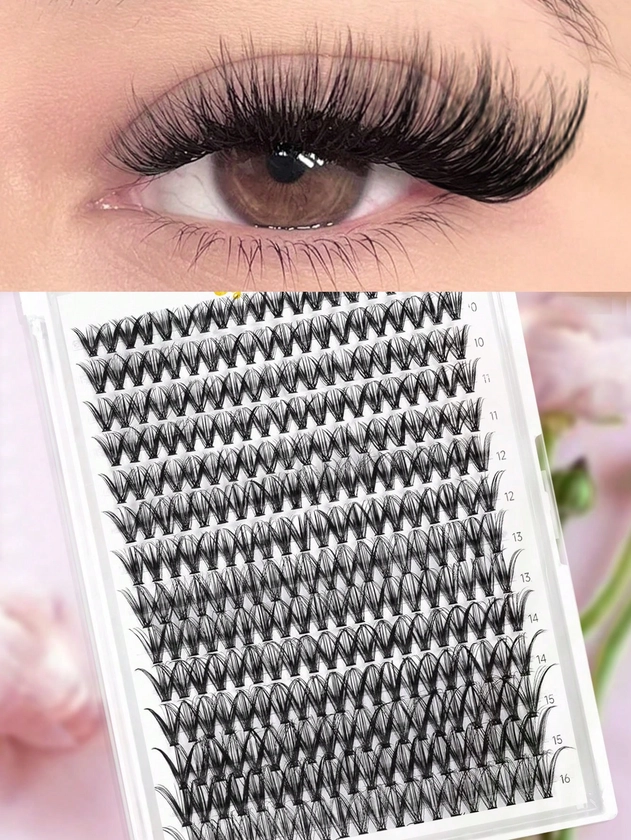 280PCS Individual Lash Clusters 40D D Curl 9-16mm DIY Lash Clusters Super Natural Look&Wispy&Ultra Soft&Super Light Reusable Individual Segmented False Eyelashes For Beginner Use At Home Or On-The-Go For Daily Life&Dating&Party&Music Festival&Halloween