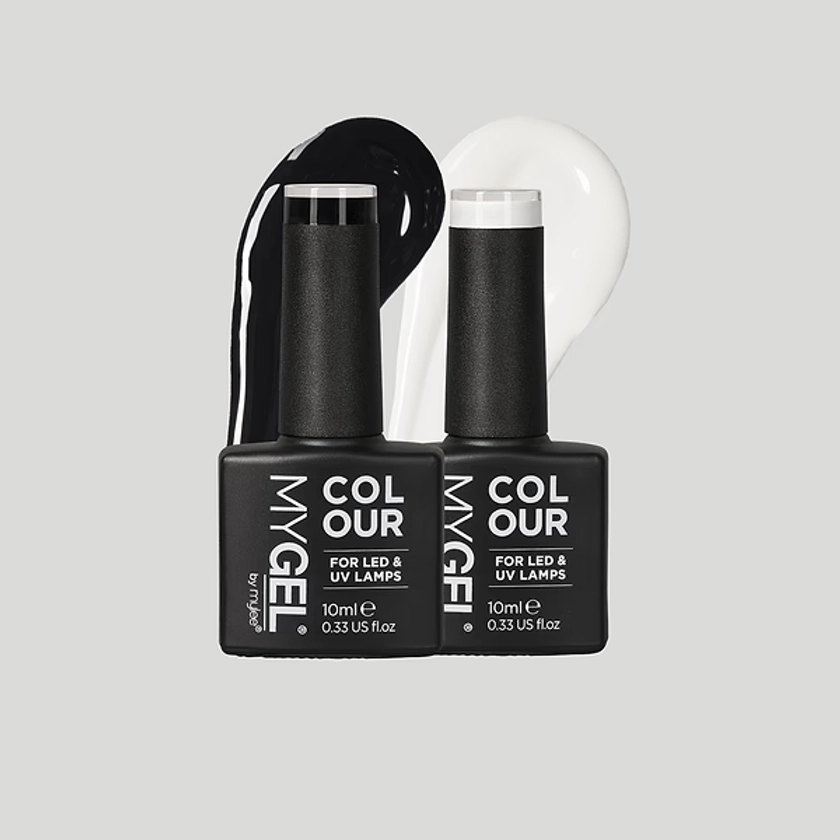 White & Black Gel Polish Set of 2 | Gel Nail Set