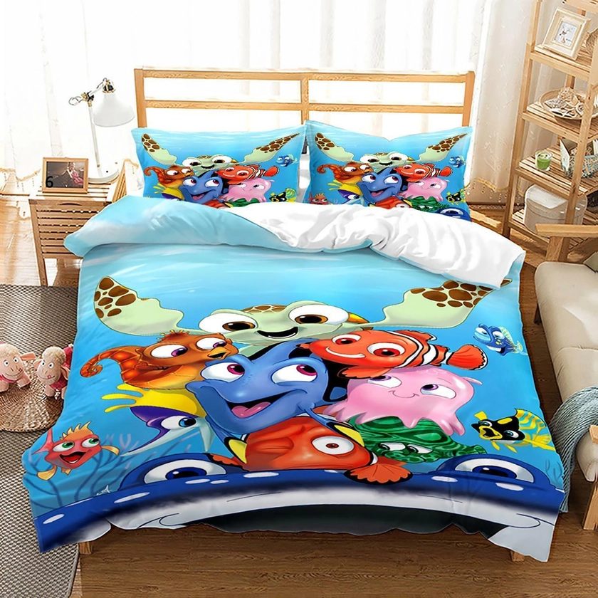 Cartoon/Finding Nemo/Duvet Cover/Double-sided Pillowcase/Kids/Movie/Bedding Set
