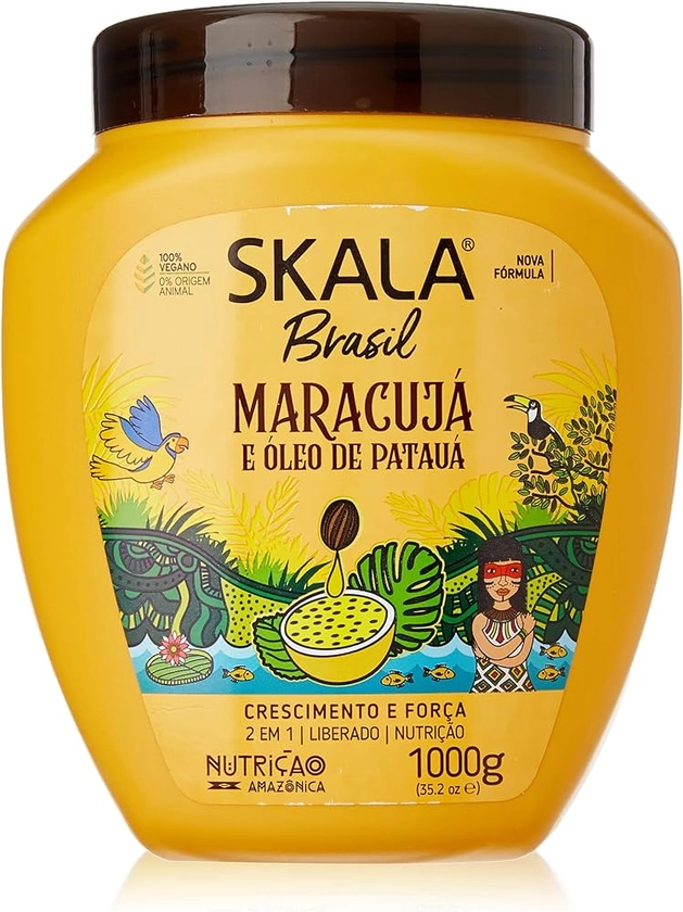 SKALA - Après-Conditionneur Brasil Maracuja e Óleo de Pataua - Contient Beurre de Karité et Panthénol - Sans Sulfates, Parabènes, Silicones, Pétrolatum et Huile Minérale, Multicolore, 1000 ml