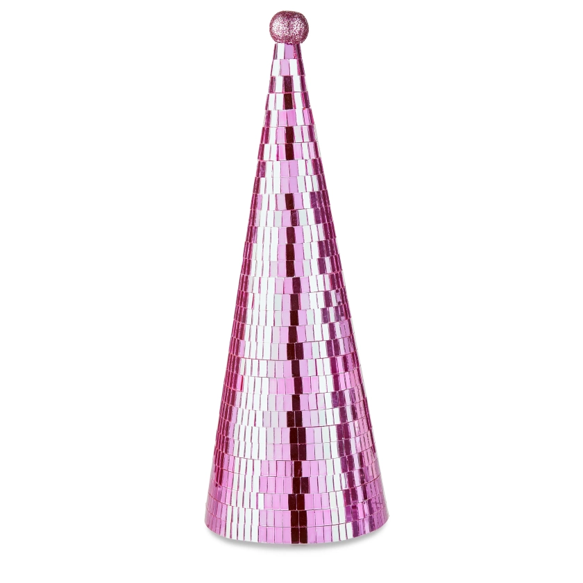 Pink Disco Ball Christmas Tree Tabletop Decor, 13 in, by Holiday Time