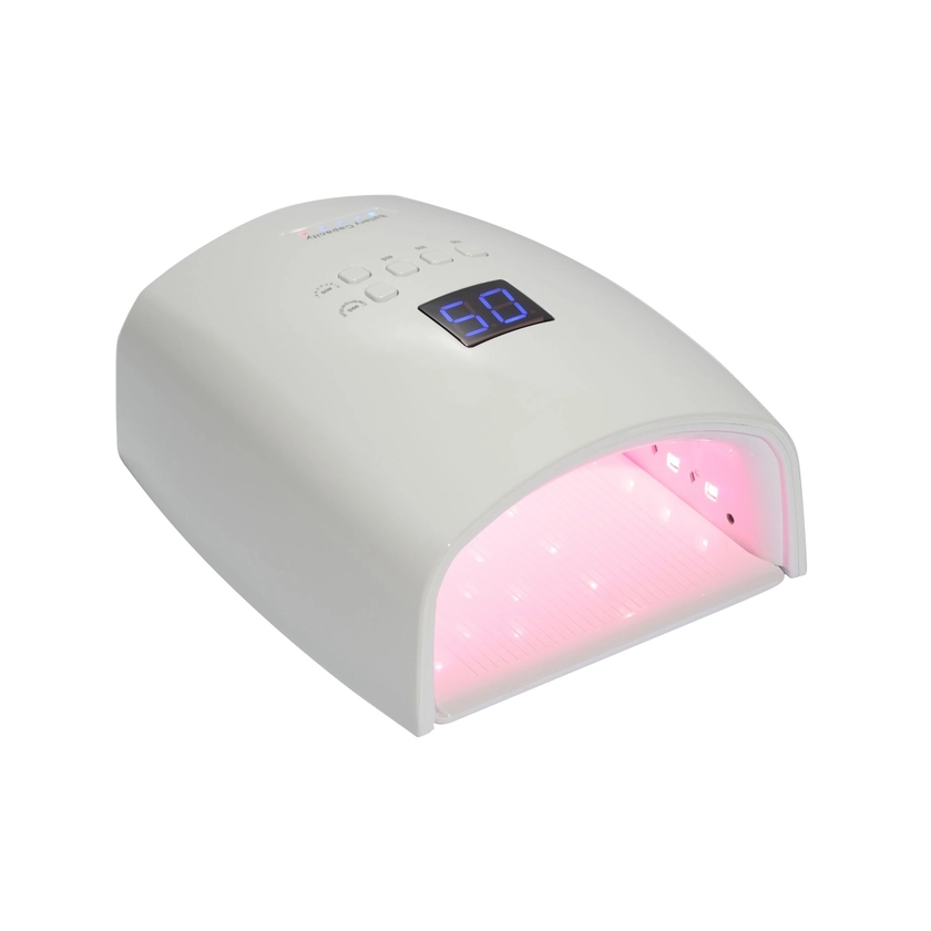 WHITE Cordless Rechargeable LED Lamp — PINK LIGHT