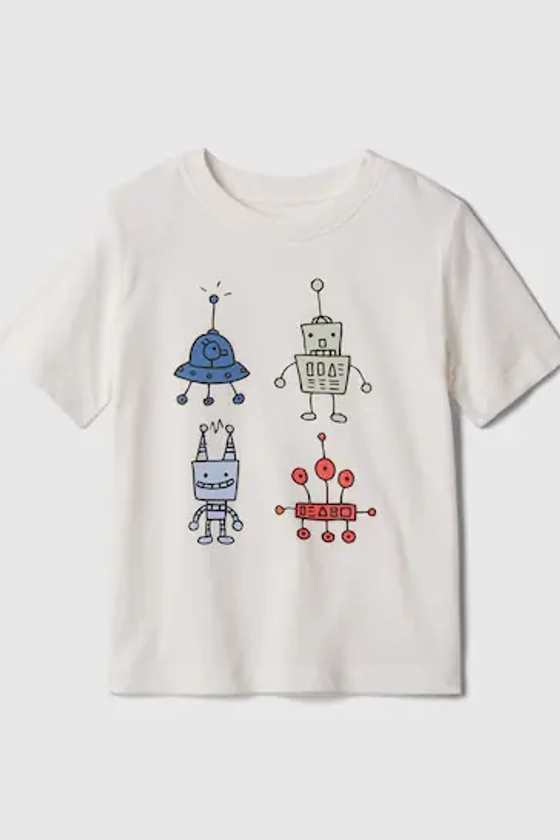 Buy Gap White Graphic Short Sleeve Crew Neck T-Shirt (Newborn-5yrs) from the Next UK online shop