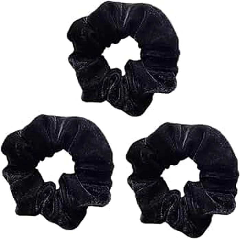 scicent Hair Ties 3pcs Black Velvet Scrunchies – Hair Band - Hair Scrunchies for Girls – Hair Scrunchies for Women –Hairbands – Scrunchies - 3001