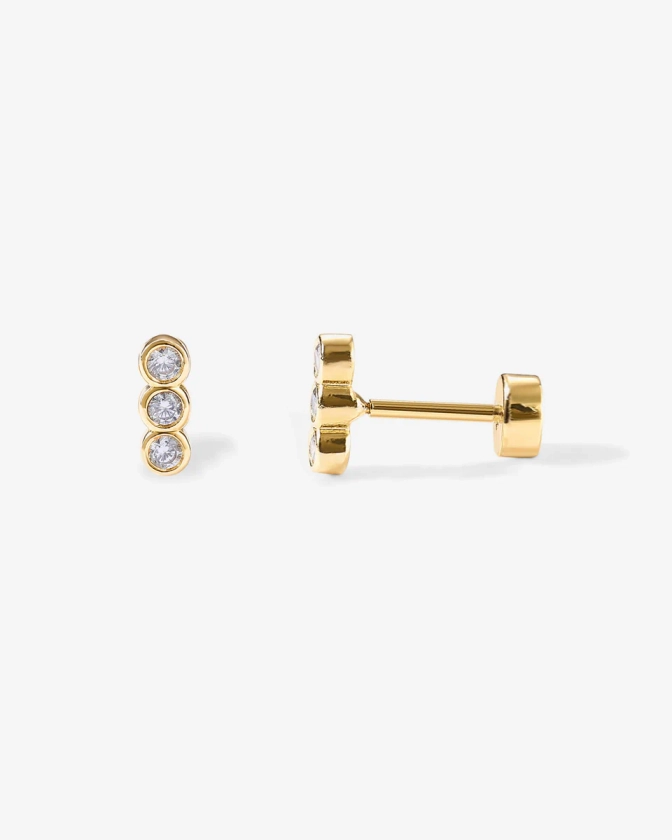 Tiny Bar Round Screw Back Studs