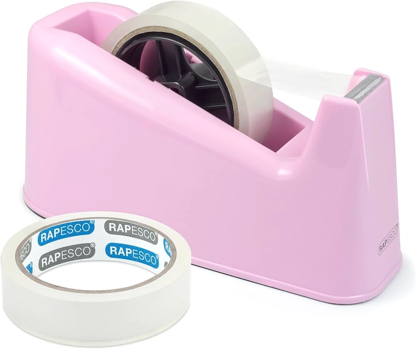 Rapesco 1487 500 Heavy Duty Tape Dispenser with 2 Tape Rolls, Candy Pink : Amazon.co.uk: Stationery & Office Supplies