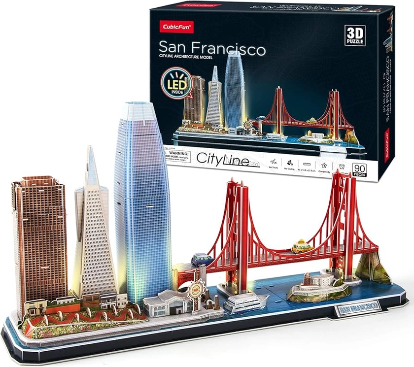 Amazon.com: CubicFun 3D Puzzles for Kids Ages 8-10 LED San Francisco Cityline, Arts and Crafts for Kids Ages 8-12 STEM Projects for Kids Ages 8-12 Gifts for 8 Year Old Toys for 8 Year Old Girls Architecture : Toys & Games