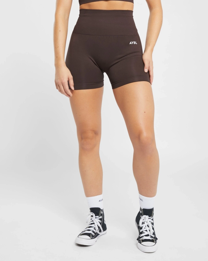 Empower Seamless Shorts - Cocoa Marron