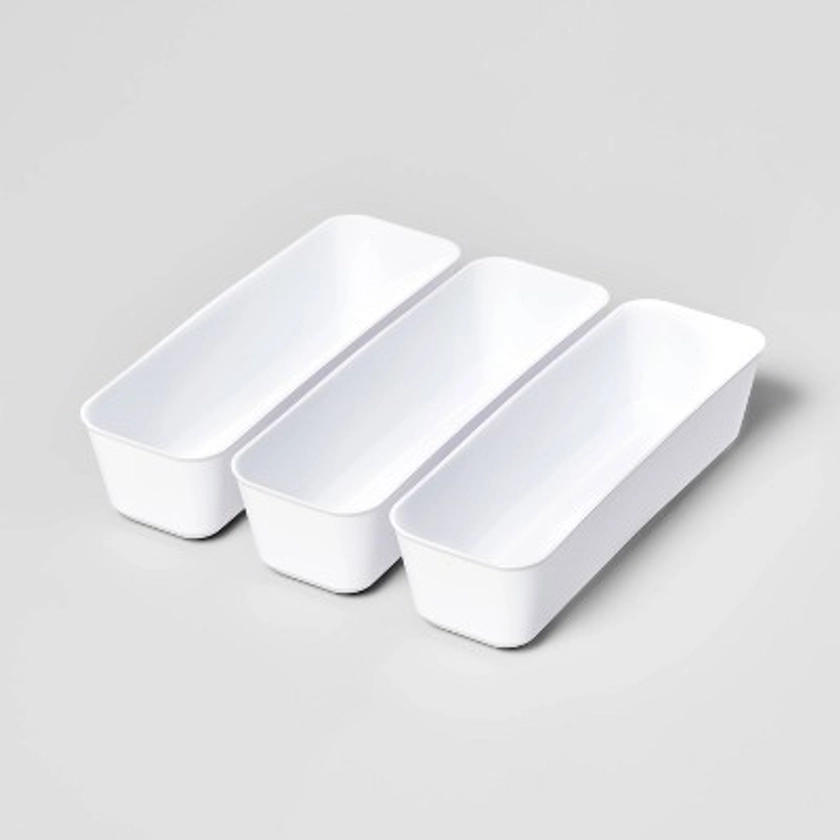 3pk Long Storage Trays White - Brightroom™