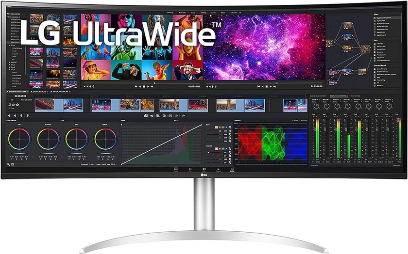 LG UltraWide Curved 5K Monitor 40WP95CP, 40 inch, 5K, 72Hz, 5ms, Nano IPS Display, HDR 10, AMD Freesync, Thunderbolt 4, HDMI, Displayport, USB C