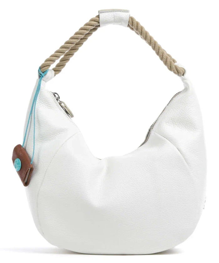 Penelope M Shoulder bag grained calfskin white