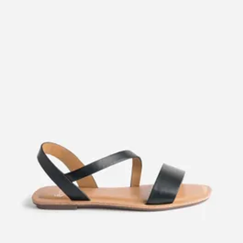 Sandale noire plate