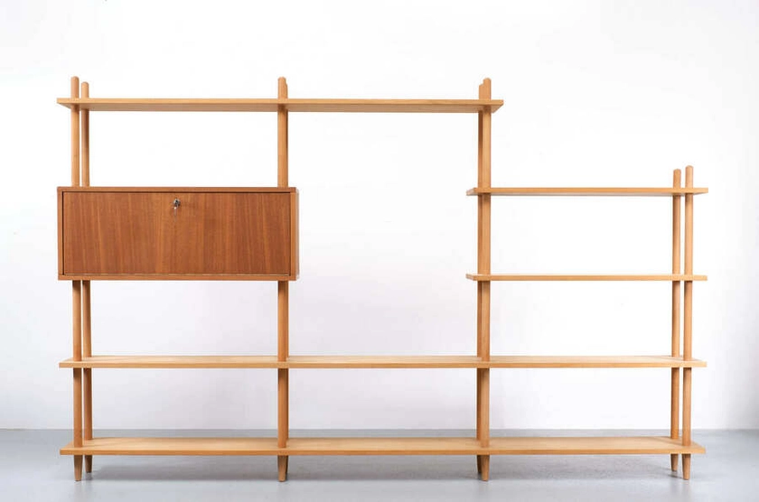 Midcentury Dutch Design Cabinet ‘Stokkenkast’ Wall Unit Willem Lutjens | Willem Lutjens | Stokke | Vinterior