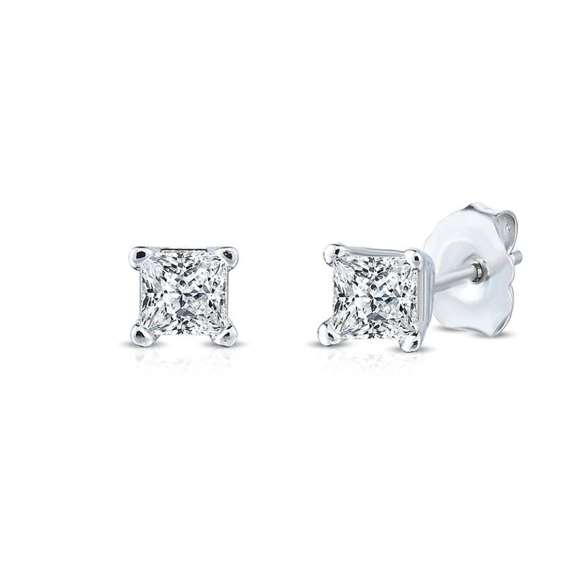 1/7 ct. tw. Diamond Stud Earrings in 14K White Gold | Helzberg Diamonds