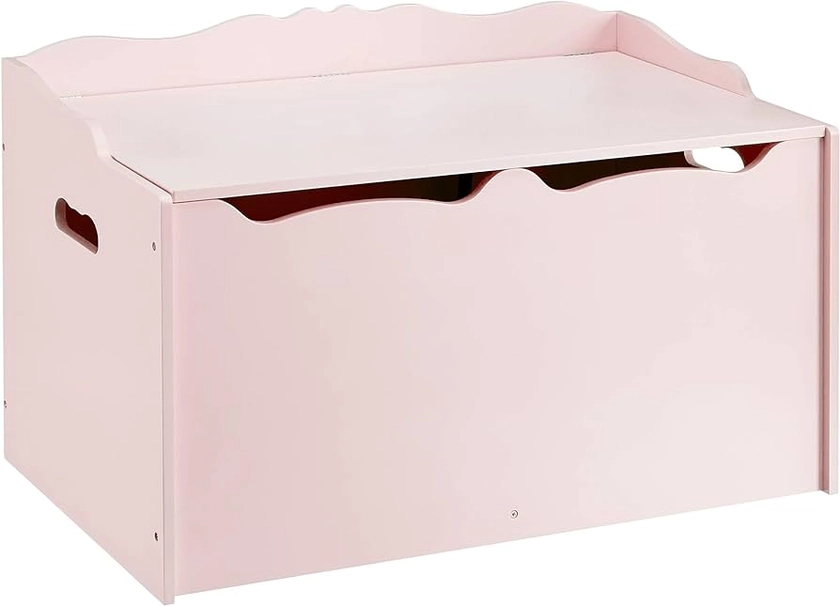 Amazon Basics – Wooden Toy Box, Pink, 76.2 x 40.64 x 46.99 cm
