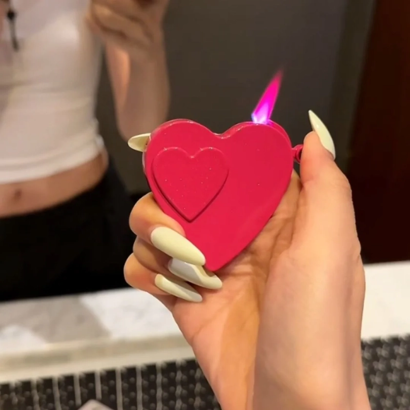 Heart-shaped lighter two modes refillable & rechargeable electronic li