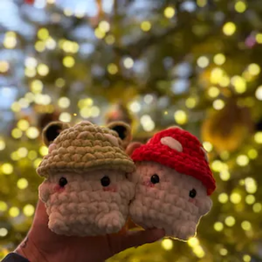 Crochet Mushroom Plush - Handmade Plushie - Amigurumi - Mushroom Gifts - Stress Ball - Worry Pet - Anxiety Pal - Stuffed Plant - Desk Buddy