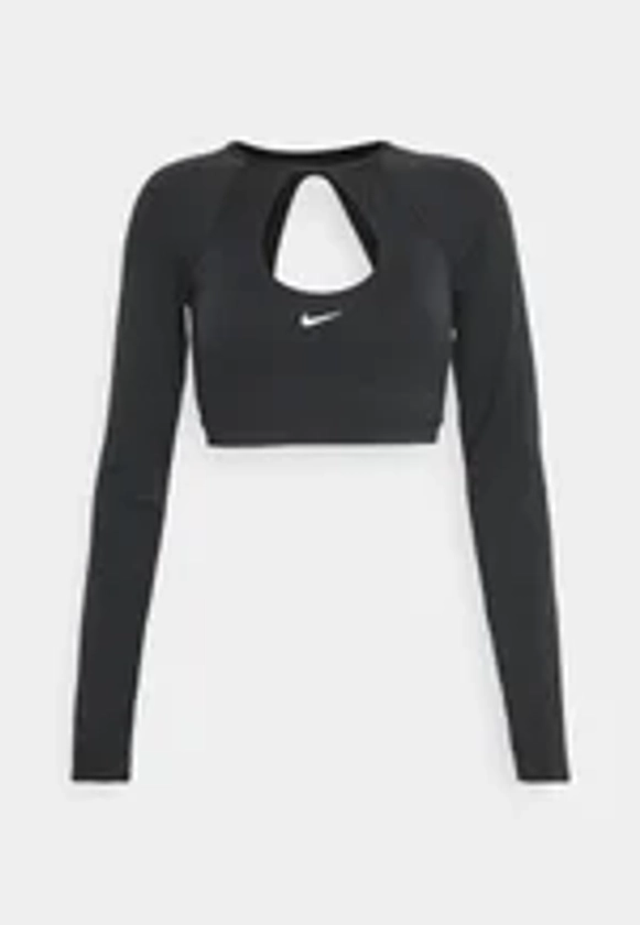 Nike Performance BRA CROP - T-shirt à manches longues - black/white/noir - ZALANDO.FR