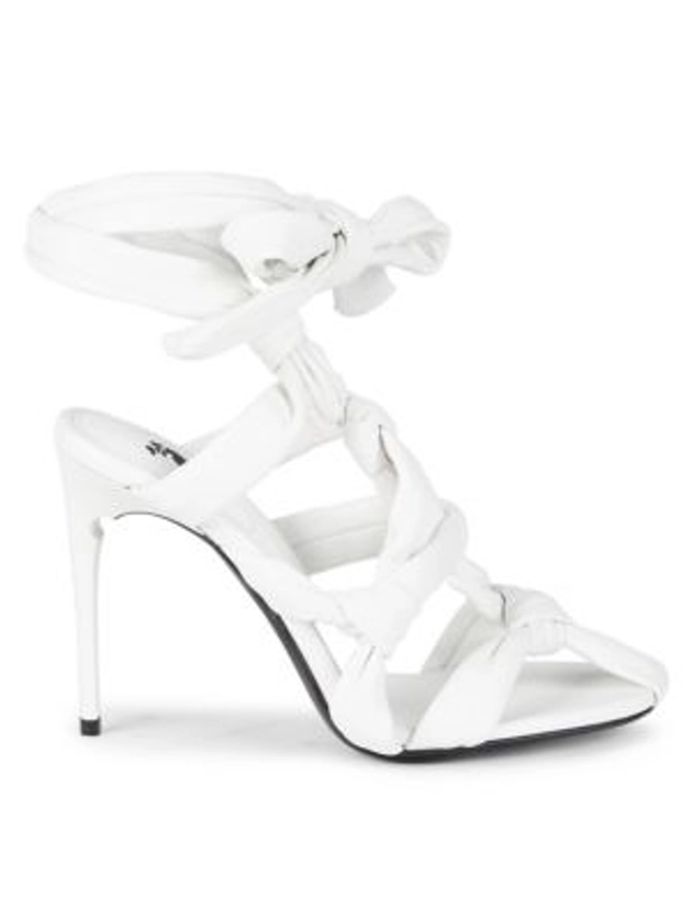 Off-White Leather Knot Sandals on SALE | Saks OFF 5TH