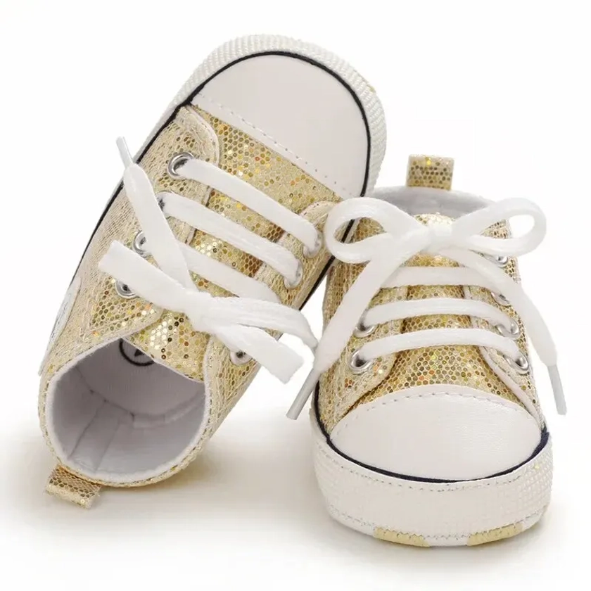 Meckior-Zapatillas deportivas de lona para bebé, zapatos antideslizantes de suela suave para primeros pasos, novedad