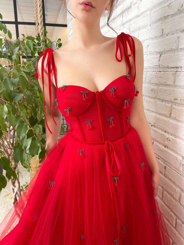 Cherry Velvet Allure Dress