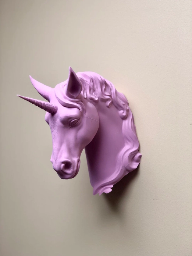 Unicorn Head Wall Art Mount 3D Printed Bust - Etsy Australia